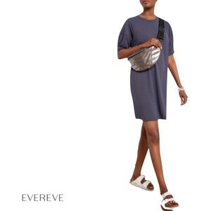 Evereve Maeve puff sleeve modal dark grey dress | medium